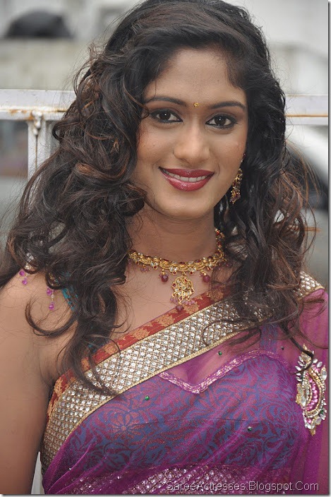 Lavanya Hot Pics in Purple Saree 2