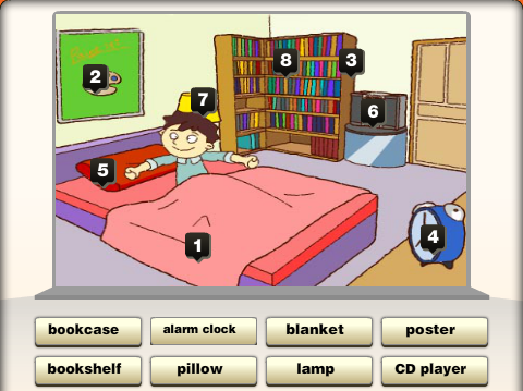 http://learnenglishkids.britishcouncil.org/en/word-games/label-the-picture/bedroom