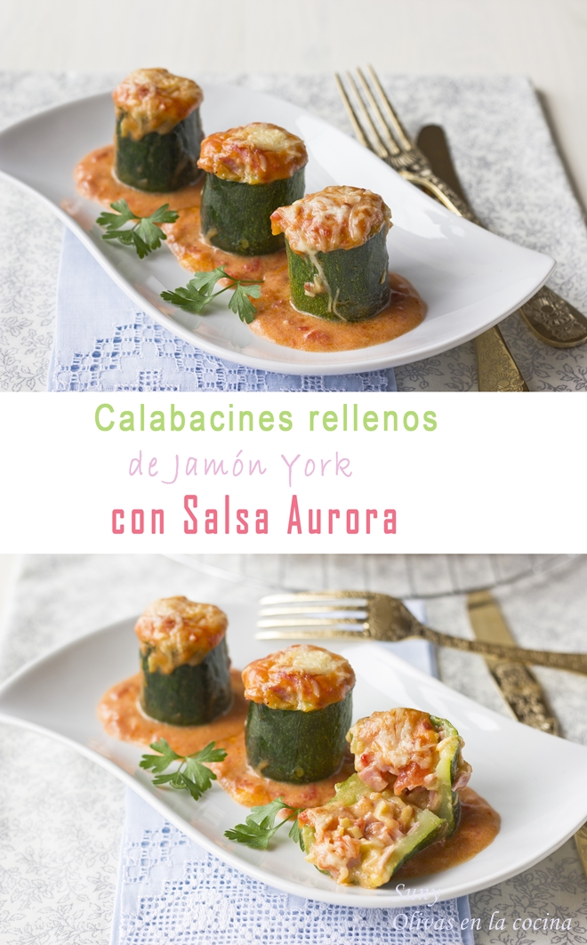 Calabacines rellenos de Jamón York con Salsa Aurora para Degustabox