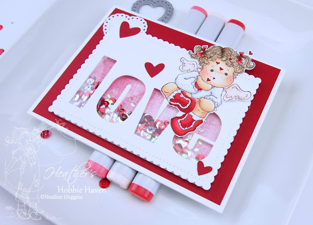 Heather's Hobbie Haven - Tilda with Floating Hearts Shaker Card Kit