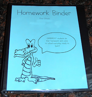 first grade homework binder