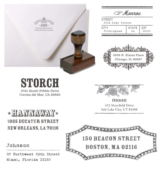 custom rubber stamps for address labels