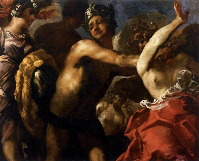 Perseo cortándole la cabeza a Medusa.