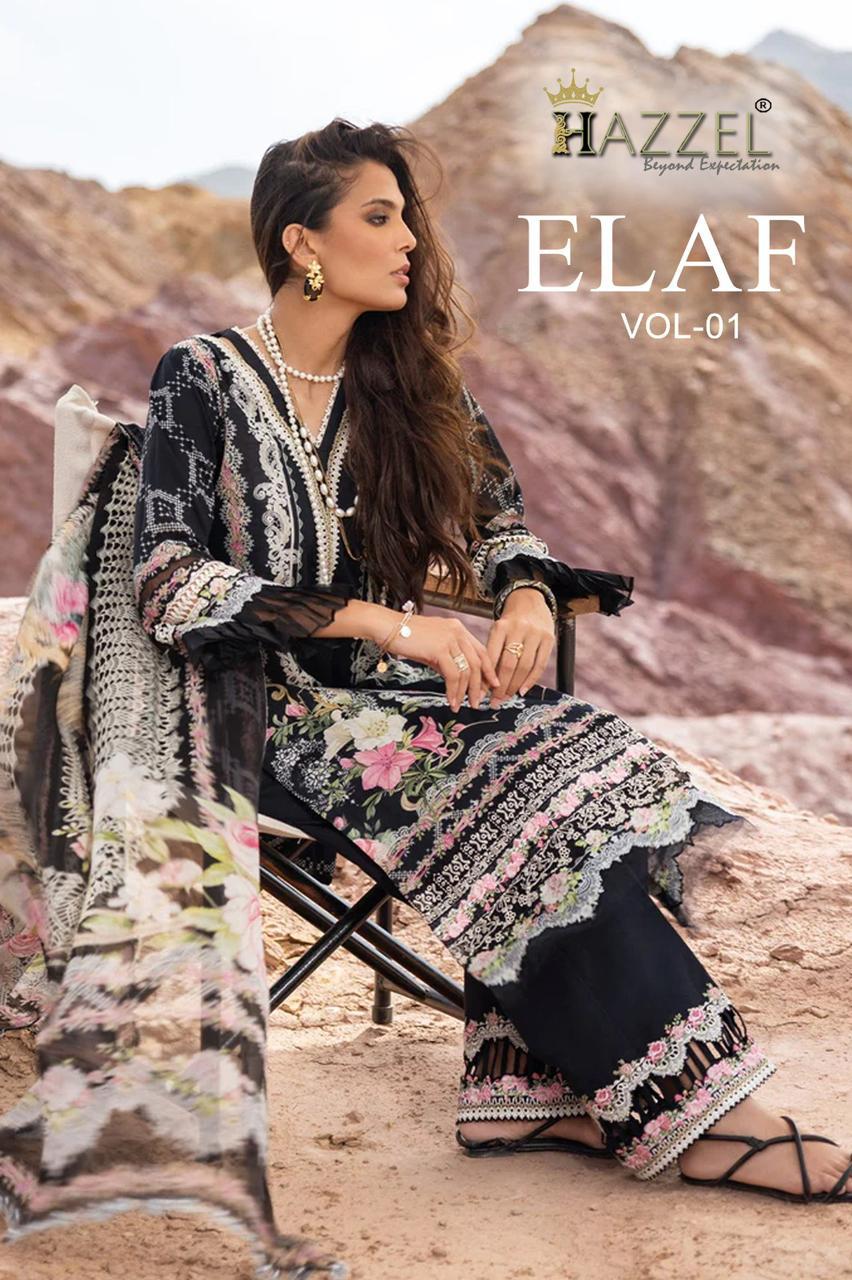 Dn 36 Elaf Vol 1 Hazzel Cotton Embroidered Pakistani Salwar Suits