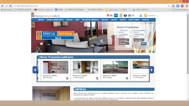Ejemplo de la web de la agencia MERCA BOLSA INMOBILIARIA