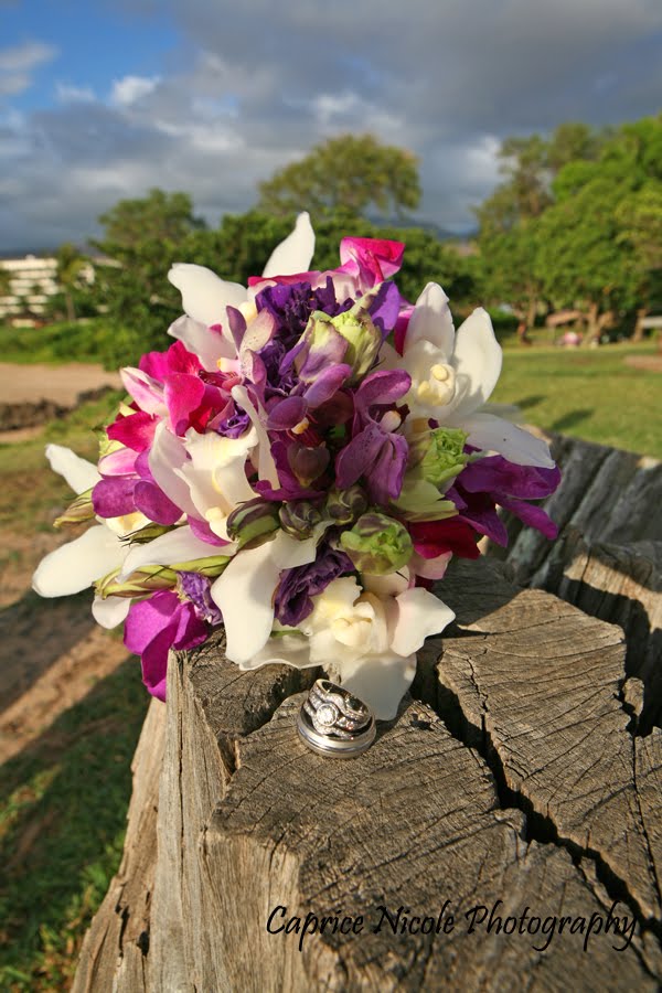 tropical purple wedding