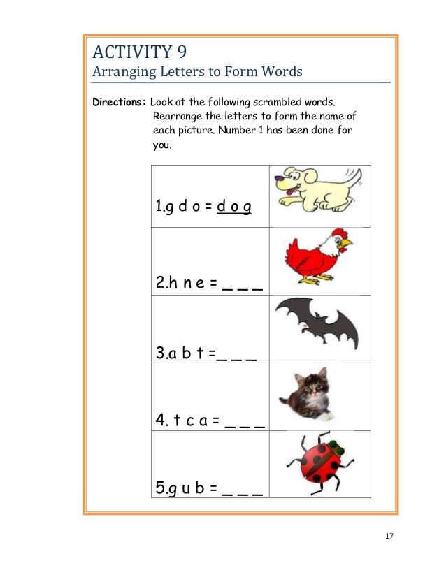 Scrambled Words Rearrange The Letters