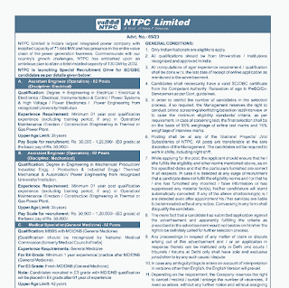 NTPC GOVT JOBS 2023 | एनटीपीसी लिमिटेड में असिस्टेंट एवं अन्य पदों की वेकेंसी, दिए गए लिंक से ऑनलाइन करें आवेदन
