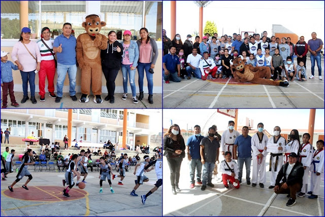 Presidente de Calpan encabeza apertura de la escuela de iniciación de Basquetbol en Atzala