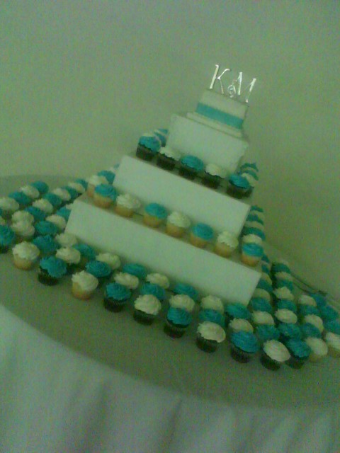 Teal White Wedding Cupcakes Email ThisBlogThis
