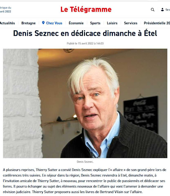 Denis Le Her Seznec article Le Telégramme 15 avril 2022