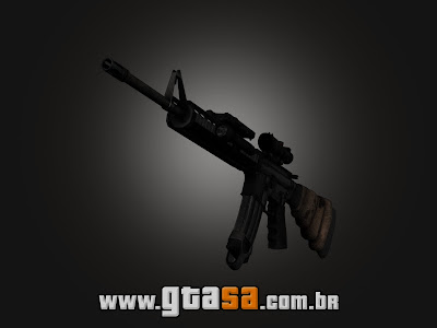 M16A4 com Laser Pointer, ACOG, Lanterna M16A4 com Laser Pointer, ACOG, Lanterna para GTA San Andreas