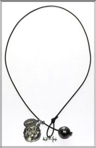 Tahitian Pearl on Black Leather 'AB' Necklace
