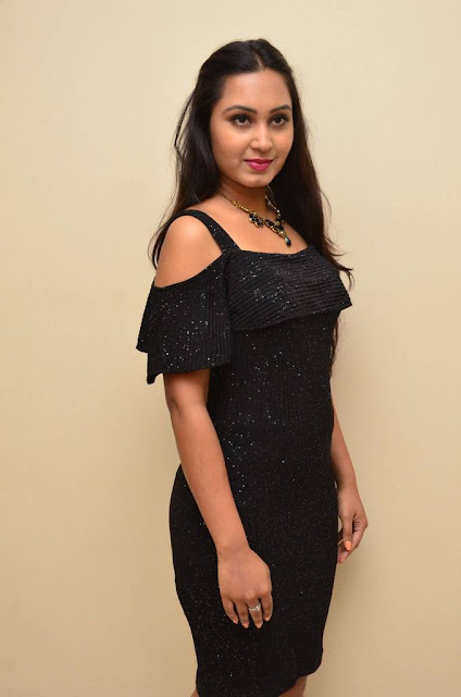 Amulya telugu actress hot pics in black dress