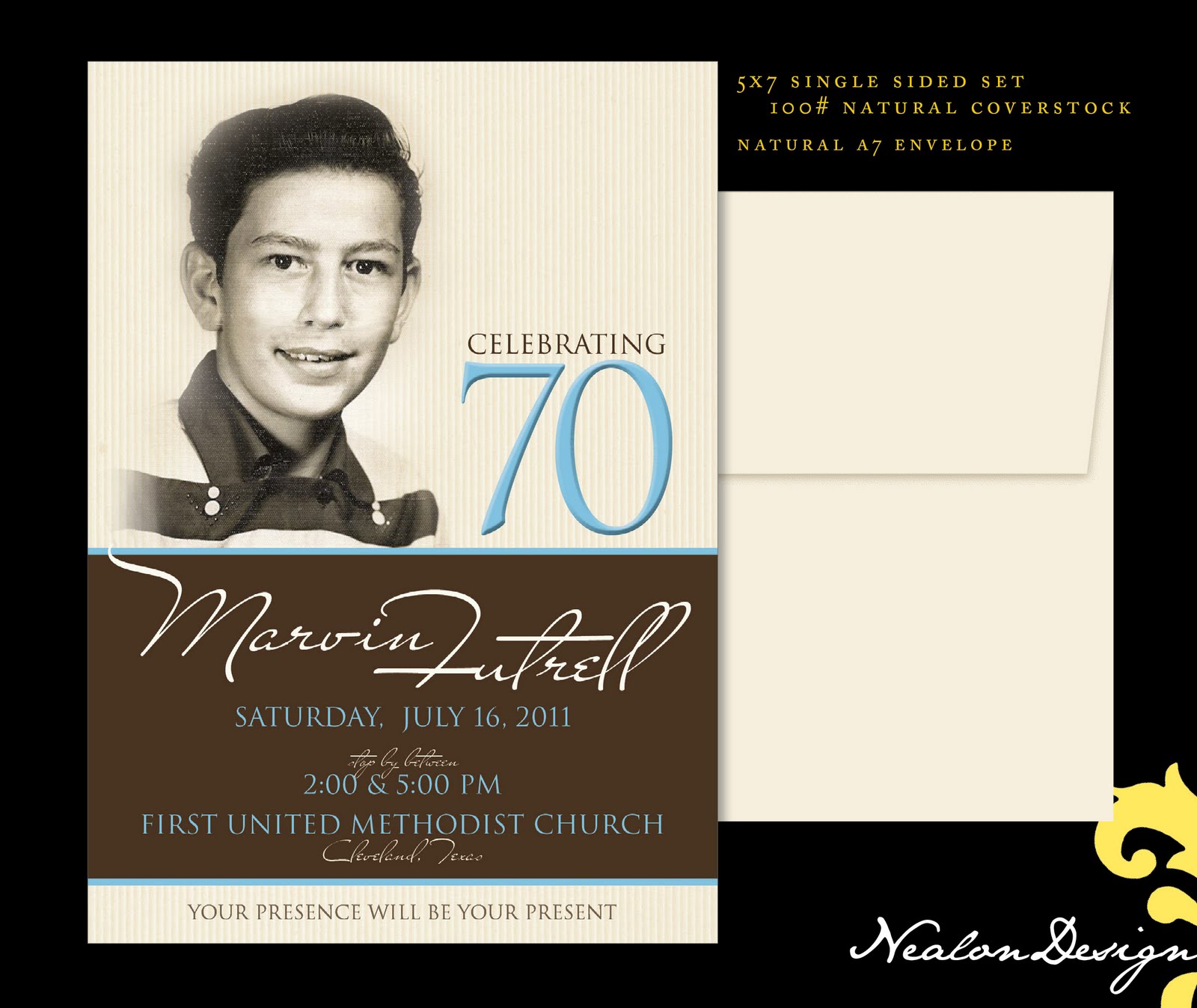 70th Birthday Invitation Template