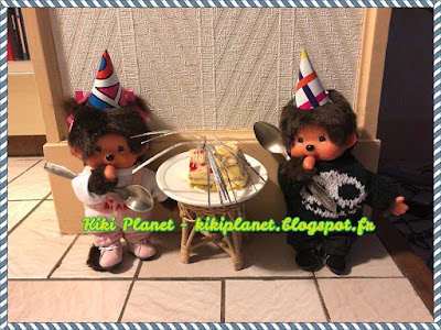 kiki monchhichi 2018 happy new year party fête chien pizza