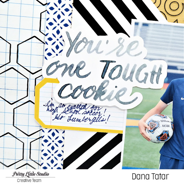 You're One Tough Cookie Title and Journaling Spot on a High School Soccer Scrapbook Layout