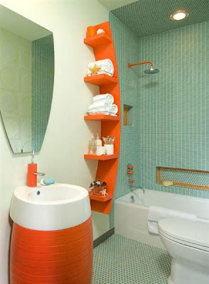 Orange and Green Bathroom Modern Colors Bathroom