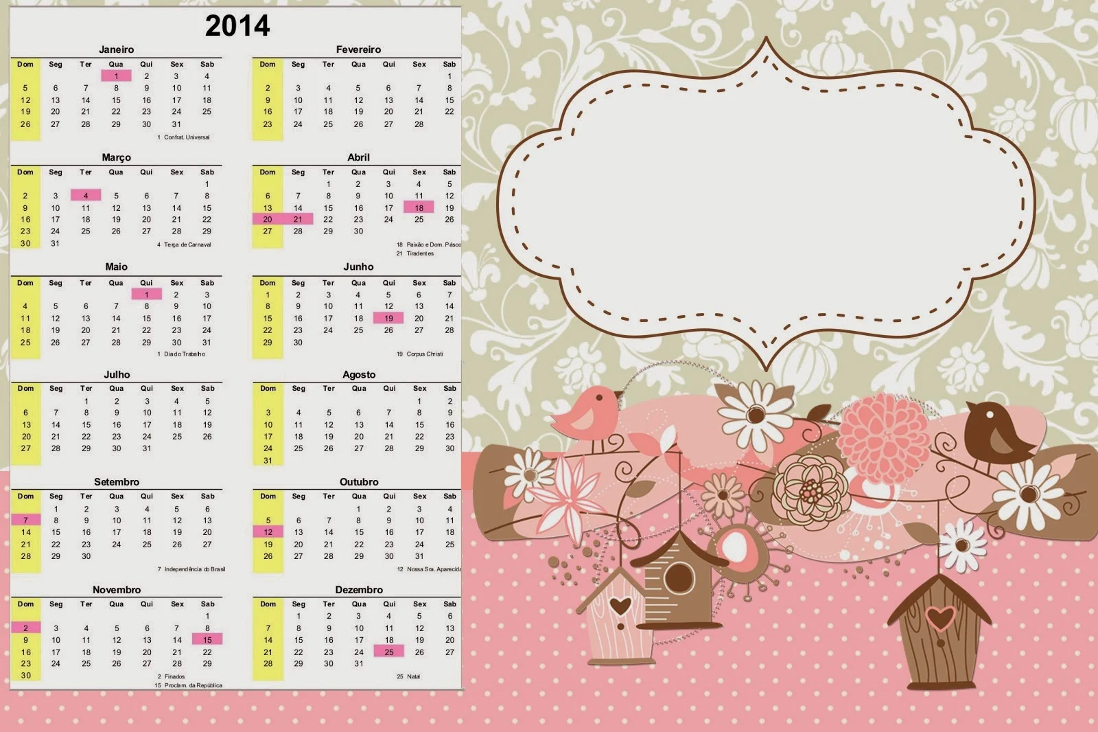 Calendario 2014.