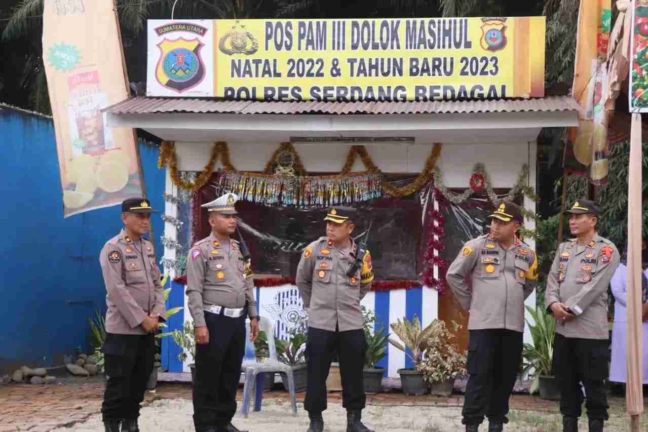 Pastikan Nataru Aman dan Kondusif, Polres Serdang Bedagai Cek Pos Pam Yan