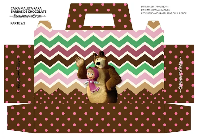 Masha and the Bear Free Printable Suitcase Box. 