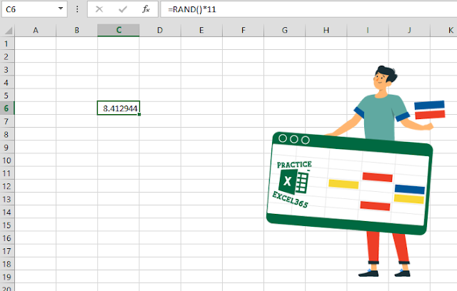 شرح صيغة الدالة RAND في برنامج مايكروسوفت Excel