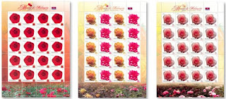 Malaysia Roses Stamps Sheet