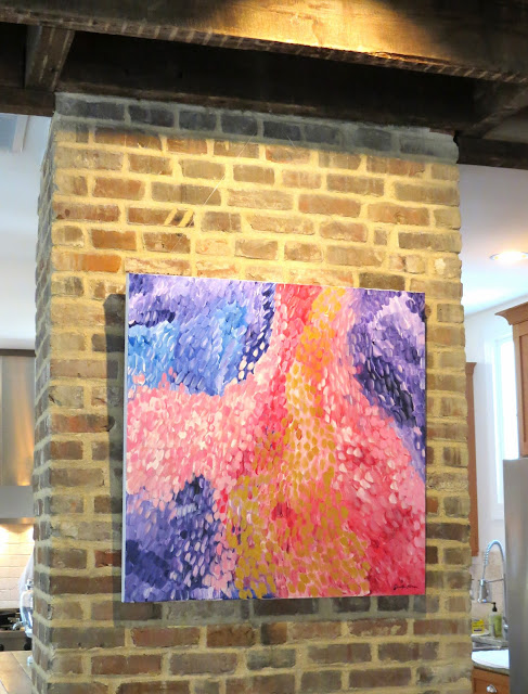 jennifer latimer painting exposed fireplace center of room