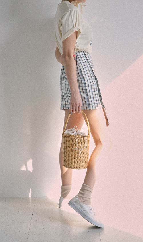 Grid Check Asymmetrical Skirt