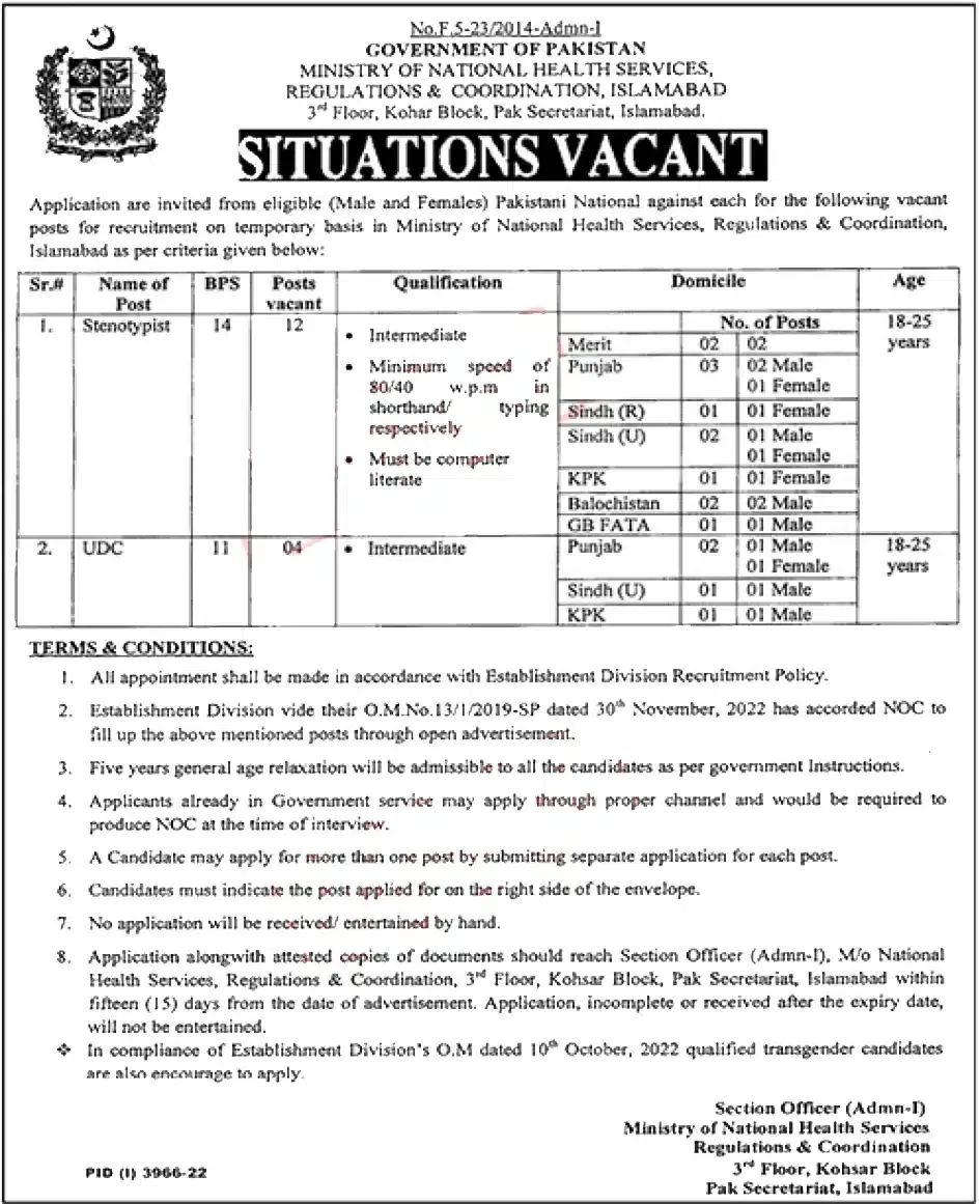 www.nhsrc.gov.pk Jobs 2023 Advertisement