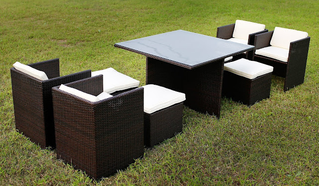 Modern Indoor/Outdoor All Weather PE Wicker Rattan Table Patio Set Gardern Furniture Dining Sets