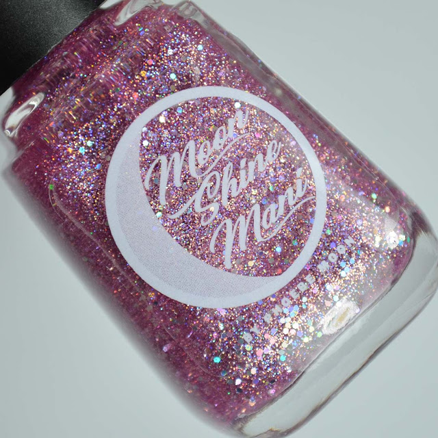 pink holographic glitter nail polish