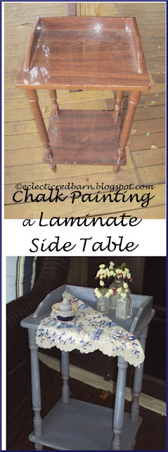 Eclectic Red Barn: Painting a Laminate Side Table