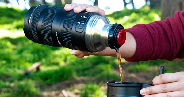 Nikon Camera Thermos Lens and a Zoom Mug