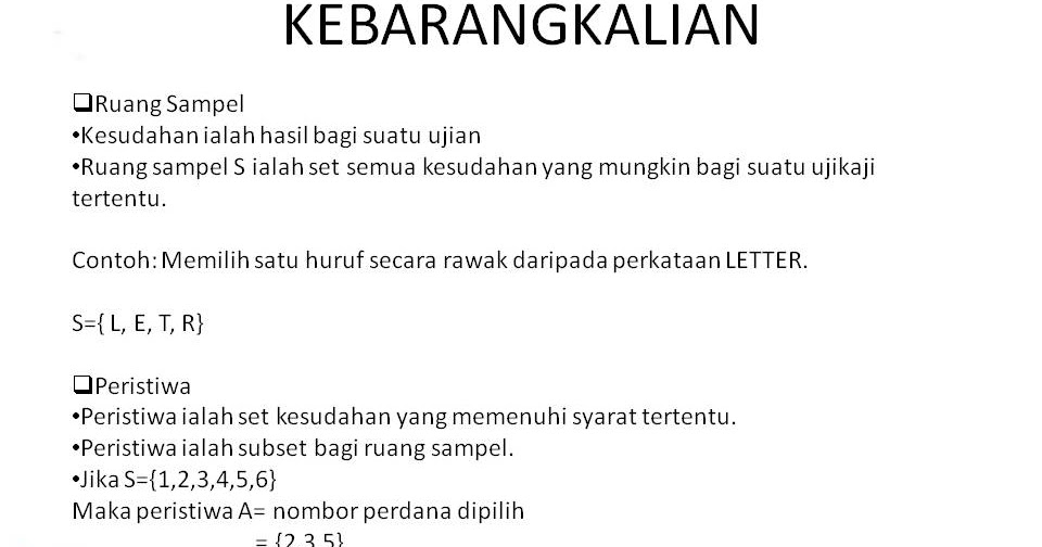 Matematik Spm Kebarangkalian