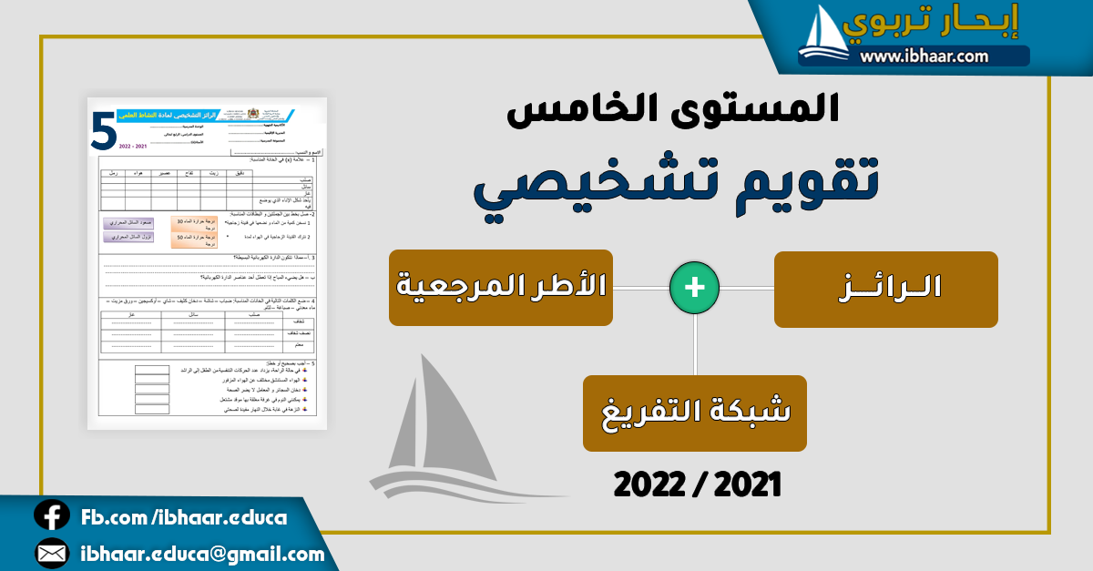 روائز التقويم التشخيصي للمستوى الخامس | الموسم الدراسي 2021 / 2022 