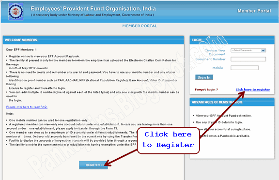 employee provident fund epfo e-passbook registration