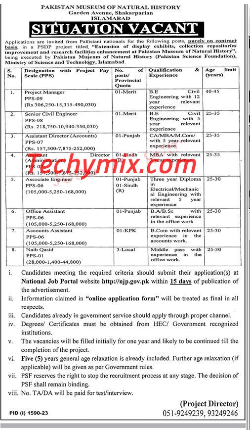  MOIT Jobs in Pakistan Ministry of Science and Technology 2023 