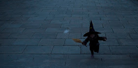 Child dressed as a witch for Halloween
