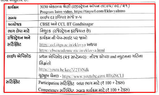 3030 Eklavya Programme For Maths Science Project | Ekalavya Youtube Link