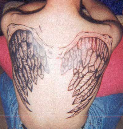 tattoo on back wings. Angel Wings Tattoos