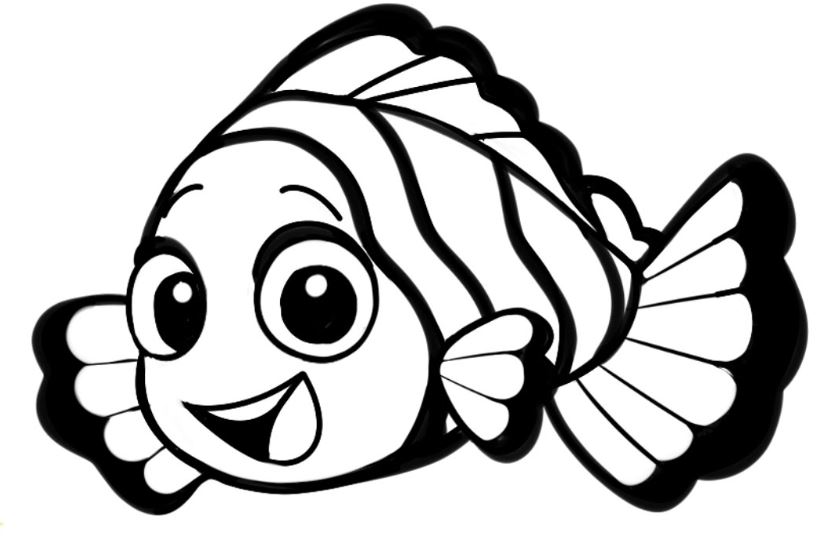  Gambar  Mewarnai Nemo  Ikan  Kartun  Lucu Gambar  Mewarnai Lucu