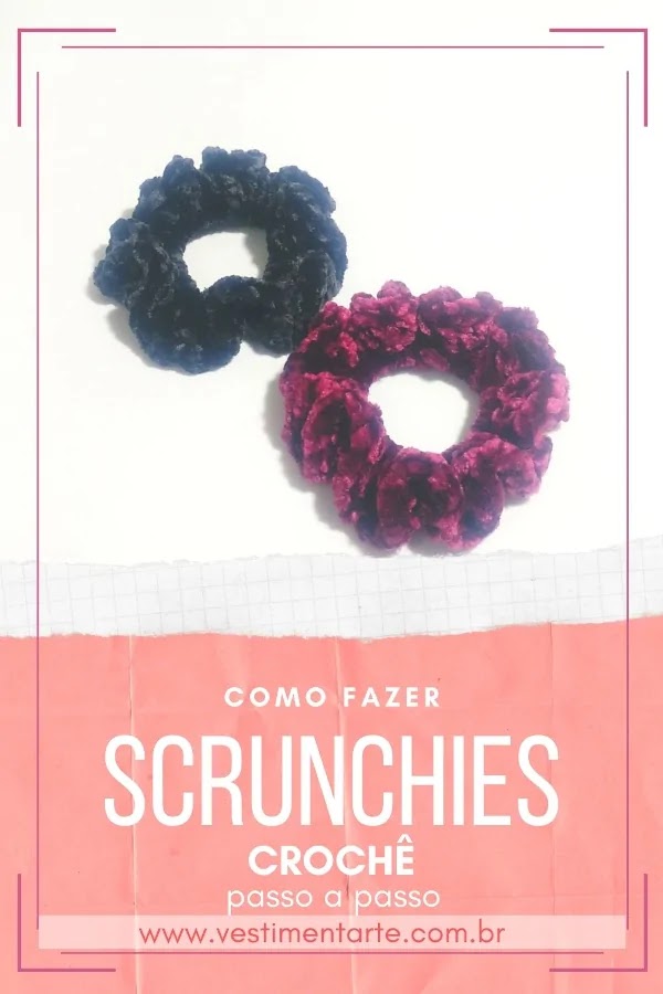 Scrunchies de crochê: como fazer os elásticos de cabelo (xuxinhas) dos anos 90