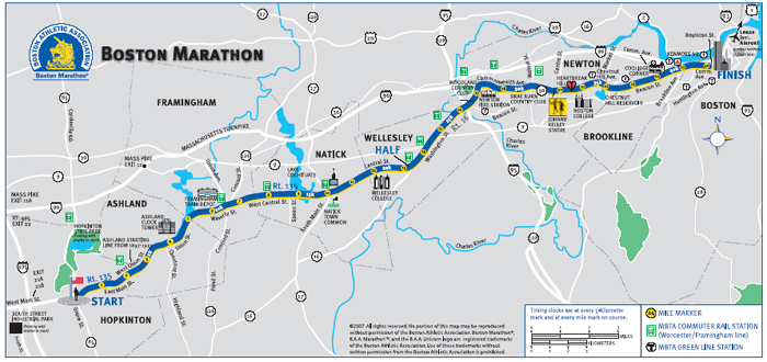 boston marathon course profile. marathon course