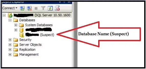ms sql database suspect