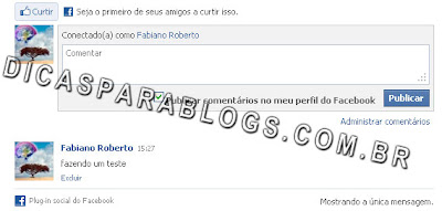 comentários do facebook no blog