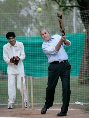 George Bush Playing Cricket