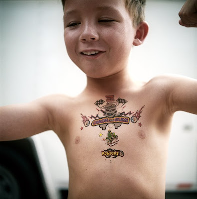 Max went for a sleepover and came home with a Chest Tattoo