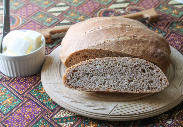 Food Lust People Love: Hearty and flavorful, this artisan sprouted spelt boule bakes up with a crunchy crust and an airy yet chewy crumb. It is very forgiving if you like making dough ahead (which adds so much character and taste!) and baking another day.