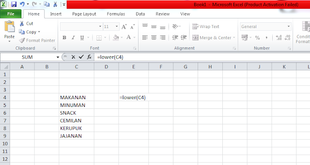 Cara mengubah huruf menjadi besar atau kecil di Excel